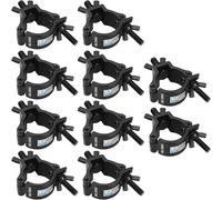 Pinces en aluminium à dégagement rapide, 10 paquets de pinces robustes for éclairage tête mobile LED Par, convient une scène 48 51mm(Black)