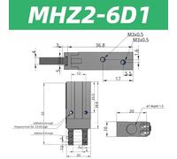 Pinces en aluminium MHZ2-10D1 16D1 20D1 25D1 32D1 40D1, cylindre à doigt MHZ2, pince pneumatique parallèle à Air, montage latéral taraudé(MHZ2-6D1)