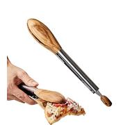 Pinces en bois pour cuisiner, pinces en bois, pince pour barbecue de camping, pinces à salade en acier inoxydable en bois d'olivier pour servir des aliments, rôtir, cuisiner, faire la barbe