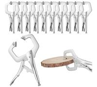 Pinces en C verrouillables Pinces à souder, Lot de 10 pinces à sertir en C réglables avec coussinet pivotant for le soudage de plusieurs tailles(4 Inch)