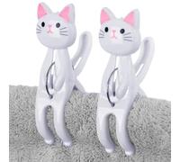Pinces en forme de chat Clip de serviette-piquets de blanchisserie anti-glissement pour séchoir à linge et porte-gobelets | Bracelets de dessin animé pour blanchisserie, crochets suspendus mignons