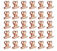 Pinces en Métal pour Papier Petits Trombones de Bouledogue Agrafe Multifonctionnelle pour Papier, Billets, étiquette, Sac, Boutique, Bureau et cuisine 30 Pièces 20mm (Or rose)