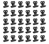 Pinces en Métal pour Papier Petits Trombones de Bouledogue Agrafe Multifonctionnelle pour Papier, Billets, étiquette, Sac, Boutique, Bureau et cuisine 30 Pièces 20mm (Noir)