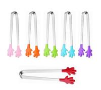 Pinces en Silicone en Forme,6 PCS Pince a Glacon Pince à Glaçons en Silicone Pince Bonbon Main Mini Pince de Cuisine Pince Glaçons Pour Bar Buffet Grill Bar Cuisine