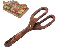 Pinces grillées en bois, pinces en bois pour grille- - pinces de cuisine, pinces à toast, ciseaux à clip - poids léger dans la qualité des aliments, réutilisables, pinces sans traîneau pour