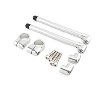 Pinces Guidon Moto Rehausseur de guidon réglable pour moto 31 mm 58 mm 45 mm 51 mm 52 mm avec pince de fourche(Sliver 51mm)