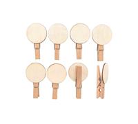 Pinces Motif Rond En Bois 3 X 5 Cm 8 Pièces