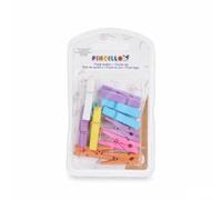 Pinces Moyennes Multicolores en Bois (24 unités)