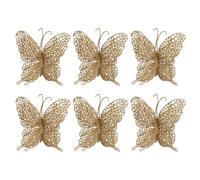 Pinces Papillon de Noël à Paillettes - Ornements Blancs, Pendentif d'Arbre, Décoration Exquise pour Table, Chambre à Coucher, Salon
