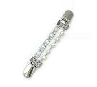 Pinces Pour ChâLe Et Cardigan 2 pièces Cardigan pince chemise pull col canard perle strass Blouse boucle vêtements décoration broche pour Chemise(Pearl)