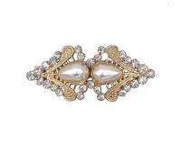 Pinces Pour ChâLe Et Cardigan 3 pièces rétro pull tourbillon Clip Cape Cape Clips Blouse chemise revers col Cardigan Clip mode femmes filles brillant cristal broche broche(Style 4 golden)
