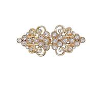 Pinces Pour ChâLe Et Cardigan 3 pièces rétro pull tourbillon Clip Cape Cape Clips Blouse chemise revers col Cardigan Clip mode femmes filles brillant cristal broche broche(Style 2 golden)