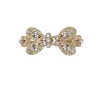 Pinces Pour ChâLe Et Cardigan 3 pièces rétro pull tourbillon Clip Cape Cape Clips Blouse chemise revers col Cardigan Clip mode femmes filles brillant cristal broche broche(Style 1 golden)