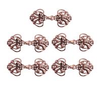 Pinces Pour ChâLe Et Cardigan 5 paires Vintage tourbillon boucle Cape fermoir attaches bouton coudre sur crochet et oeil broche pince pour Chemise(TypeD Antique Copper)