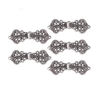 Pinces Pour ChâLe Et Cardigan 5 paires Vintage tourbillon boucle Cape fermoir attaches bouton coudre sur crochet et oeil broche pince pour Chemise(Type A Light Black)