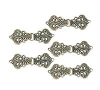 Pinces Pour ChâLe Et Cardigan 5 paires Vintage tourbillon boucle Cape fermoir attaches bouton coudre sur crochet et oeil broche pince pour Chemise(Type A Bronze)