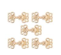 Pinces Pour ChâLe Et Cardigan 5 paires Vintage tourbillon boucle Cape fermoir attaches bouton coudre sur crochet et oeil broche pince pour Chemise(Type B Gold)