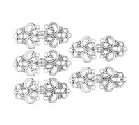 Pinces Pour ChâLe Et Cardigan 5 paires Vintage tourbillon boucle Cape fermoir attaches bouton coudre sur crochet et oeil broche pince pour Chemise(TypeE Silver)
