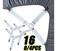 Pinces pour drap de lit réglables, 16/4 pièces/ensemble, attache de ceinture, Clips pour drap de lit, housse de matelas, couvertures, support de couette, Gadgets d'organisation 3 Heads Mix(8Pcs)