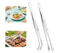 Pincette de Cuisine Acier Inoxydable,2 Pièces Pince Inox Cuisine,Pince de Cuisine,Longue Pince Cuisine pour Cuisiner Griller et Cuire,Pincette Culinaire de precision pour Viande Barbecue Décoration