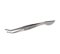 Pincettes à bonsaï en acier inoxydable, longues avec tête de spatule en croissant de lune, pour ameublir le sol en pot, rabotage de l'herbe (Courbé)