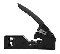 Pincettes de câbles de réseau à travers, 135 mm / 5,3 pouces 6p8p réseau multifonctionnel Tire Netter Stripper Cutter Crystal Head Trimping Tool (Noir)