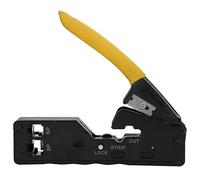 Pincettes de câbles de réseau à travers, 135 mm / 5,3 pouces 6p8p réseau multifonctionnel Tire Netter Stripper Cutter Crystal Head Trimping Tool (Jaune)
