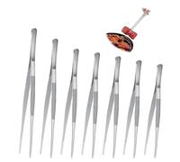 Pincettes de cuisine en acier inoxydable, 7 PC Pince Cuisine 304 Inox Pince de Precision, Pince de Cuisine pour Cuisiner Griller et Cuire la cuisine, 12.5cm 14 cm16cm 18cm 20cm 25cm 30cm