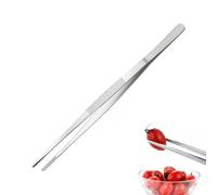 Pincettes De Cuisine En Acier Inoxydable - Pince À Nourriture À Manche Long De 30,5 Cm, Outil De Placage De Précision Pour Les Chefs, Pince À Pointe Dentelée Antidérapante | Accessoire De Cuisine Poly