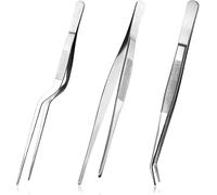 Pincettes de cuisine, pincettes en acier inoxydable, pincettes de cuisine, pincettes de gril, pour la cuisine, la décoration des aliments, la pâtisserie (paquet de 3)