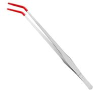 Pincettes longues, pinces d'alimentation, pinces d'aquarium extra longues de 15 pouces en acier inoxydable avec pointe en caoutchouc, pincettes incurvées outil 'alimentation de terrarium pour access