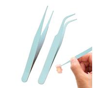 Pincettes pour autocollants de scrapbooking - Acier inoxydable | Pince à épiler Pince à épiler pour l'artisanat | Outils droits et coudés de précision pour autocollants, scrapbooking, fabrication de c