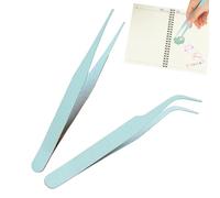 Pincettes Pour Scrapbooking - 2 Pièces Acier Inoxydable | Outils Droits En Métal Avec Couverture Pours Travaux Manuels | Accessoires Bricolage Autocollants Artisanat Cils, Pince Précision Fine Robuste