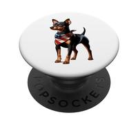 Pincher Miniature Pinscher Min - Funny Fourth of July America PopSockets PopGrip Adhésif