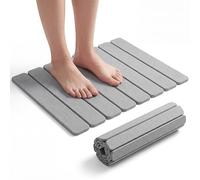 Pincho Tapis de douche antidérapant et pliable en diatomite - 30 x 40 cm - Gris, salle de bains et cuisine