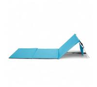 Pincho Tapis de plage avec dossier, accessoires de camping, tapis de plage inclinable + poches avec fermeture éclair, chaise longue de plage pliable - Sac de transport (bleu)