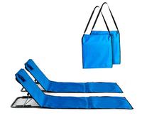 Pincho Tapis de plage pliable avec dossier réglable - Chaise longue portable légère pour camping, jardin et piscine - Tapis de plage avec dossier ergonomique et transport facile (turquoise)