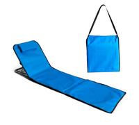 Pincho Tapis de plage pliable portable avec dossier réglable et appuie-tête 145 x 47 x 50 cm Poche de rangement (Bleu 170 cm)
