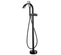 PINCHU Cascade Robinet de Baignoire Ilot, Monocommande Baignoire Ilot avec Douchette, Autoportante Mitigeur de Douche Au Sol, Rotation à 360°, Convient Salles de Bains, aux Hôtels