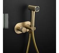 PINCHU Laiton Douchette WC, Toilette WC Mural Kit Douchette WC 2 Modes, Mural Kit Douchette WC avec Tuyau Eau Chaude et Froide Installation Cachée, Bidet à Main Portable Kit Hygiene WC