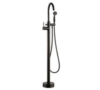 PINCHU Rétro Robinet de Baignoire Ilot avec Douchette, Monocommande Robinet de Baignoire sur Pied, Grand Débit Mitigeur de Baignoire Ilot, Rotation à 360° Laiton, aux Salles
