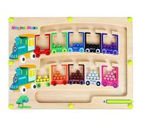 Pincush Jeux Labyrinthe Magnetique Enfant Apprendre Les Couleurs Jeu de Comptage et Tri Jouet Bois Jouets Montessori pour Le Développement la Motricitépour garçons Filles Educatif Cadeau 3-7 Ans
