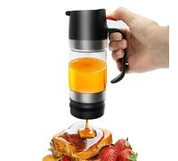 PinDaito Distributeur de Miel en Verre Anti-goutte, Pot de Miel de 300 ml Avec Poignée, Distributeur de Sirop, Distributeur de Miel Amovible en Verre, pour le Miel et le Sirop, la Sauce Soja, Noir