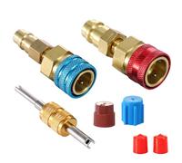 Pindex 2 Raccords Rapides R1234YF, Adaptateur R1234YF vers R134A, Adaptateur de Raccord Rapide pour Système de Refroidissement de Voiture R1234yf, Recharge d'évacuation du système de réfrigérant