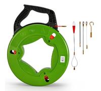 Pindex 30 m Tire Fils Cable Electrique avec 5 Adaptateurs | Aiguille Electricien 4 mm pour Tuyaux Vides, Câble d'Alimentation, Câble Réseau, Fibre Optiqueuidage