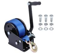 Pindex Mini Treuil Manuel Portable 800 kg avec Sangle de 10 m en Polyester | Ttreuil Manuel a Bateau pour Remorque de Bateau, 4:1