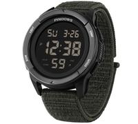 PINDOWS Montre de sport numérique pour homme, grand cadran tactique, étanche à 50 m, rétroéclairage LED, alarme, chronomètre, montre d'extérieur robuste pour la course, le travail et la salle de sport