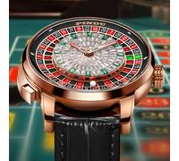 PINDU Design nouveau NH35A montres mécaniques hommes bouton poussoir tourner russe Roulette jeu saphir miroir diamant cadran montre pour hommes rose gold green