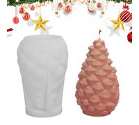 Pine Cone Silicone Mold, Silicone 2.95x3.03 Inch - Christmas Pine Cone Candle Mold with 3D Pıne Coñe Candle Molds, Silïcone Home Making Móld Soap Clay Móld | 3D Pıne Coñe Candĺe Molds