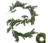 Pine Garland Real Touch - Christmas Winter Greenery, Lifelike Artificial Hanging Garland with Pinecones and Berries, Festive Welcome Decoration for Indoor Outdoor, Holiday Decor